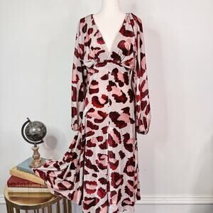 NWT Maria Lucia Hohan Perilla Midi Dress Velvet Animal Print Size 2 $2160 Glam